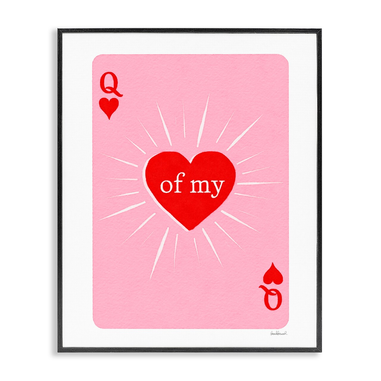 Stupell Industries Queen Of My Heart Card Framed Giclee, design by Amanda Greenwood
